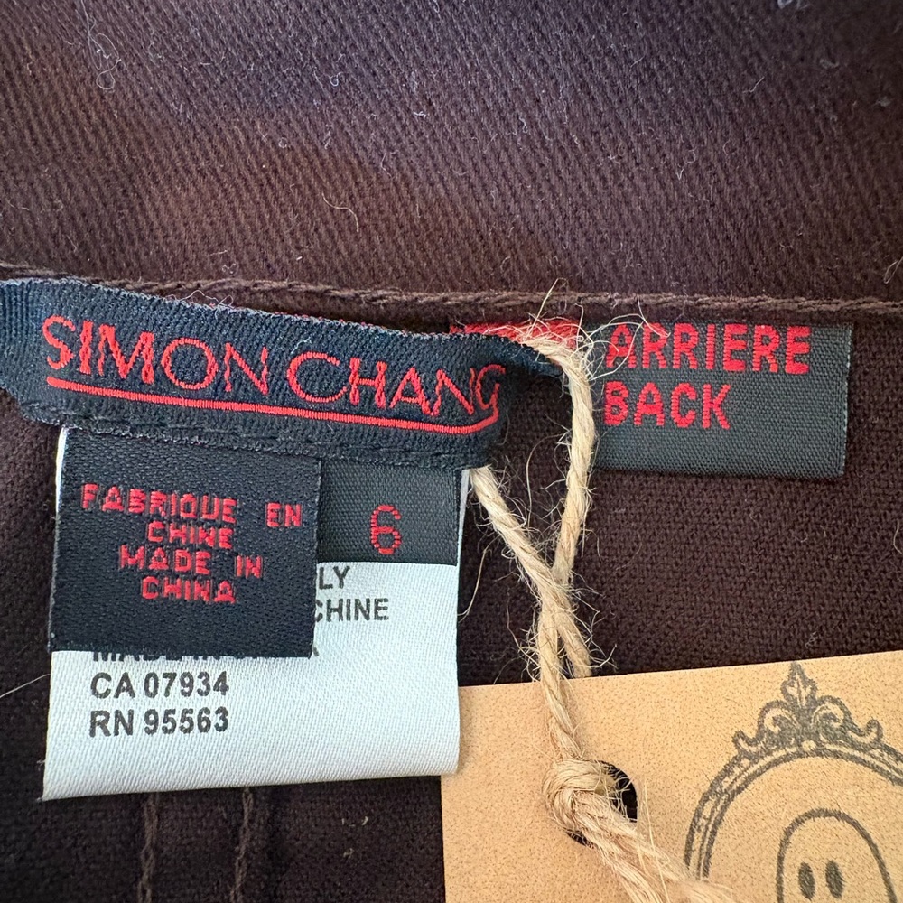 Simon Chang - Chocolate Brown Denim Mini Skirt - Picture 6 of 7